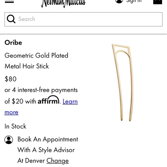 Oribe Geometric Gold Hair Stick - Picture 11 of 12